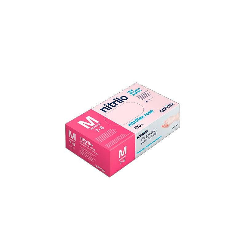 Santex Luvas de Nitrilo Rosa