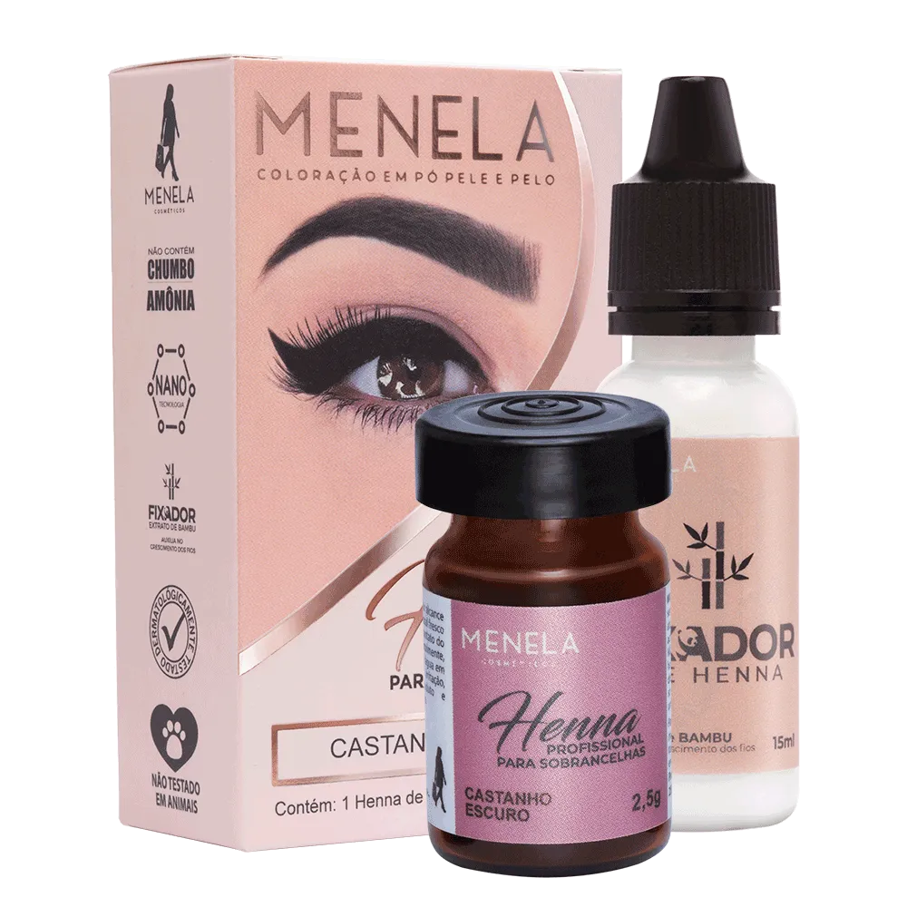 Menela Kit Henna Castanho escuro