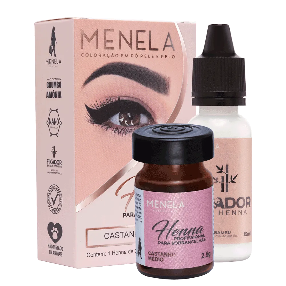 Menela Kit Henna Castanho Medio
