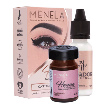 Menela Kit Henna Castanho Medio